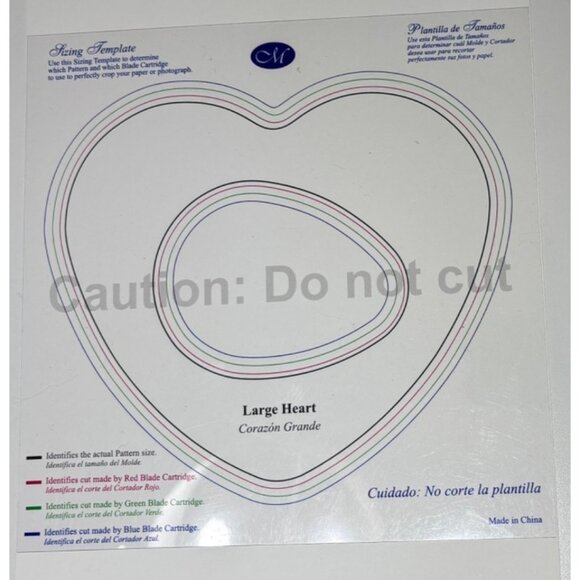 Creative Memories Tools Sizing Template Large Heart Replacement - Picture 1 of 3